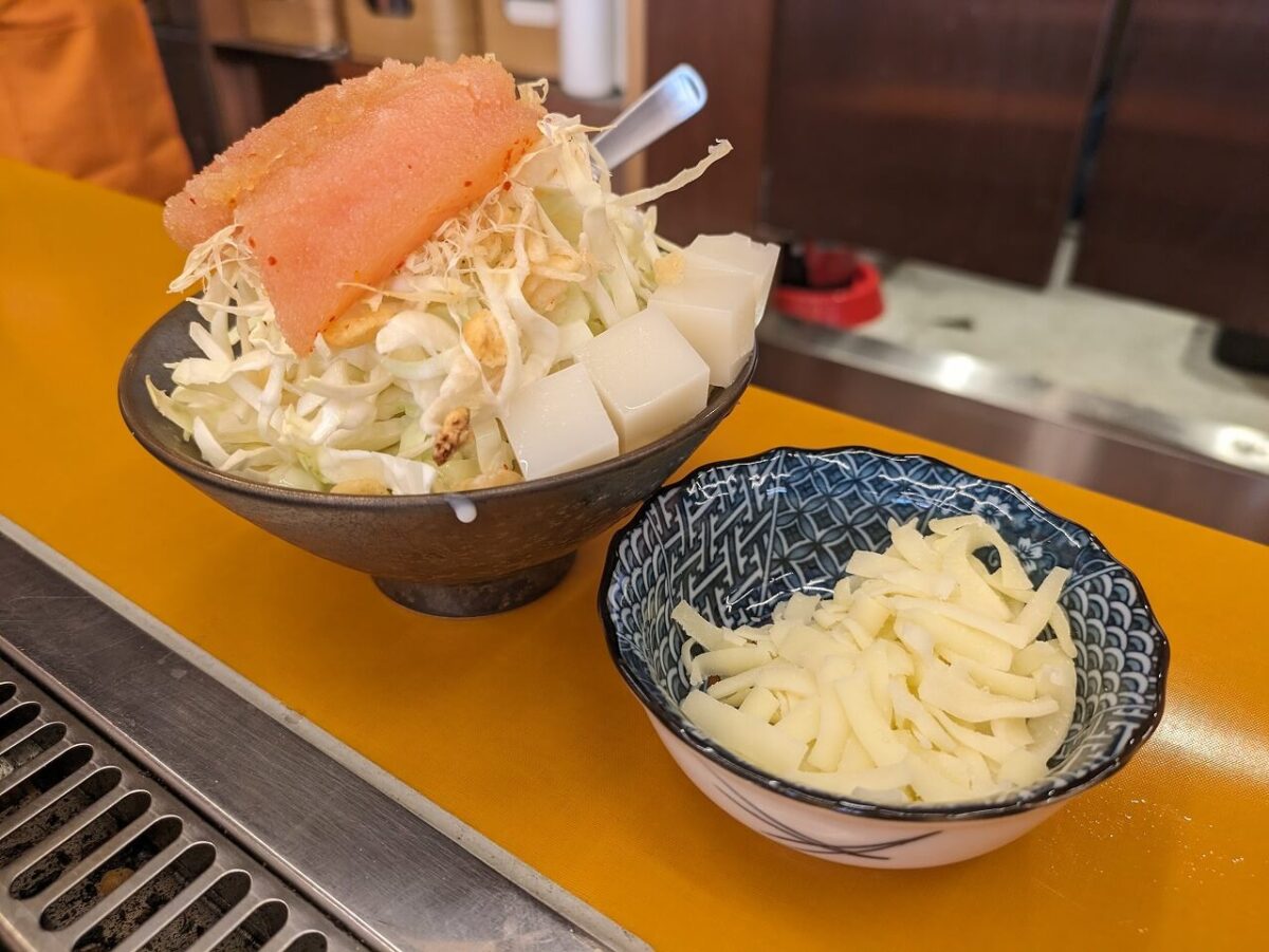 月島もんじゃたまとや綱島の明太もちもんじゃ