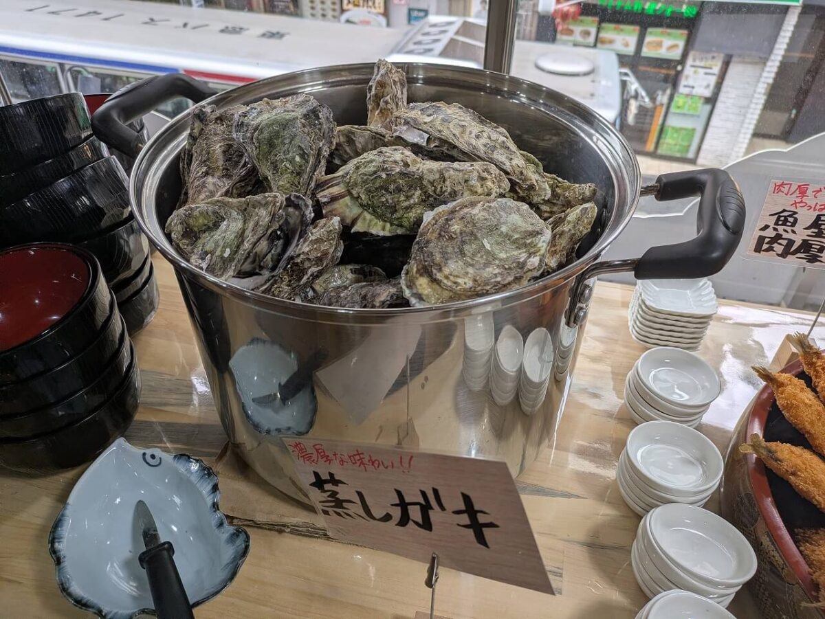 早鈴直売所土日限定食べ放題(蒸し牡蠣)